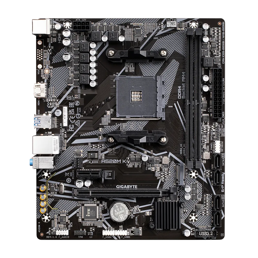 Gigabyte Motherboard A520M K V2 Gigabyte Motherboard A520M K V2